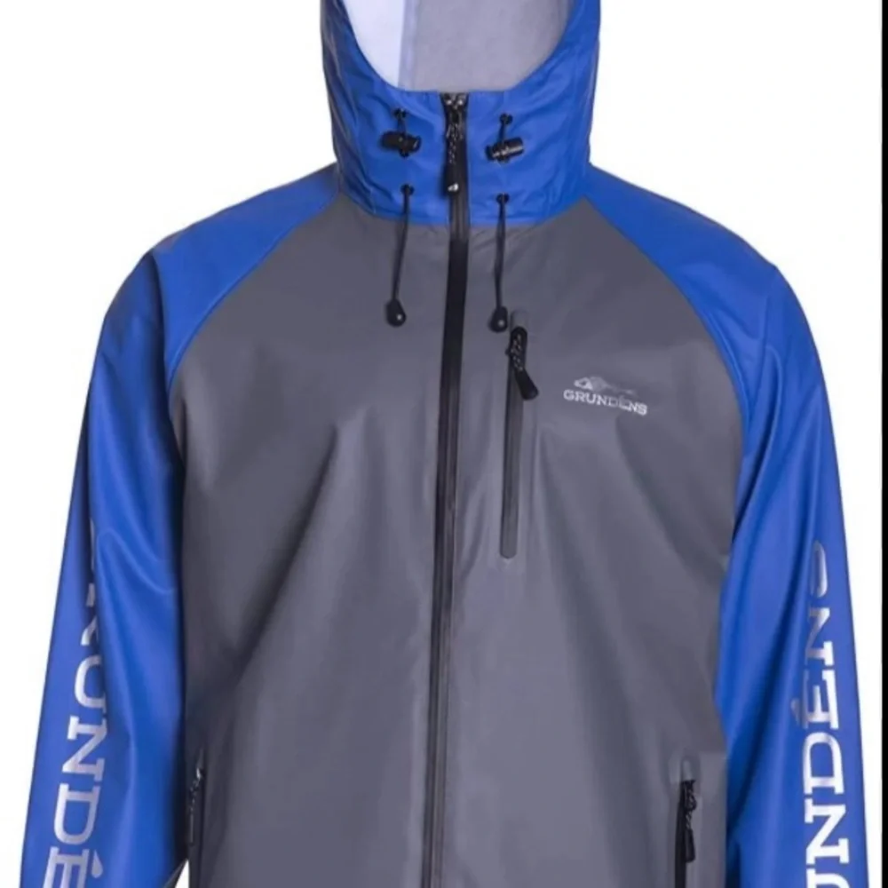 Grundéns Men's Blue and Gray Waterproof Raincoat - Picture 6 of 7